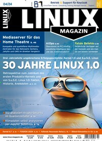 Titelbild der Ausgabe 4/2024 von Linux Magazin. Diese Zeitschrift und viele weitere Computerzeitschriften, Tabletmagazine und Smartphonemagazine als Abo oder epaper bei United Kiosk online kaufen.