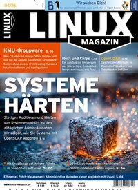 Titelbild der Ausgabe 4/2026 von Linux Magazin. Diese Zeitschrift und viele weitere Computerzeitschriften, Tabletmagazine und Smartphonemagazine als Abo oder epaper bei United Kiosk online kaufen.