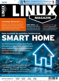 Titelbild der Ausgabe 6/2026 von Linux Magazin. Diese Zeitschrift und viele weitere Computerzeitschriften, Tabletmagazine und Smartphonemagazine als Abo oder epaper bei United Kiosk online kaufen.