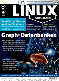 Titelbild der Ausgabe 7/2020 von Linux Magazin. Diese Zeitschrift und viele weitere Computerzeitschriften, Tabletmagazine und Smartphonemagazine als Abo oder epaper bei United Kiosk online kaufen.