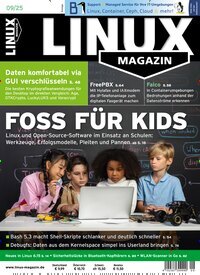 Titelbild der Ausgabe 9/2025 von Linux Magazin. Diese Zeitschrift und viele weitere Computerzeitschriften, Tabletmagazine und Smartphonemagazine als Abo oder epaper bei United Kiosk online kaufen.