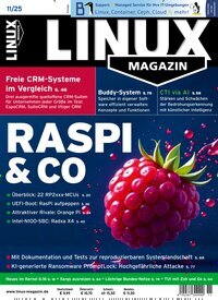 Titelbild der Ausgabe 11/2025 von Linux Magazin. Diese Zeitschrift und viele weitere Computerzeitschriften, Tabletmagazine und Smartphonemagazine als Abo oder epaper bei United Kiosk online kaufen.