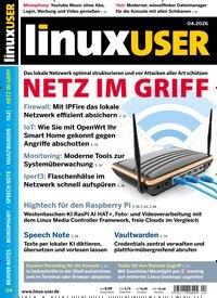 Titelbild der Ausgabe 4/2026 von LinuxUser. Diese Zeitschrift und viele weitere Computerzeitschriften, Tabletmagazine und Smartphonemagazine als Abo oder epaper bei United Kiosk online kaufen.