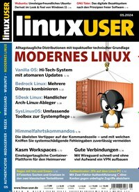 Titelbild der Ausgabe 5/2024 von LinuxUser. Diese Zeitschrift und viele weitere Computerzeitschriften, Tabletmagazine und Smartphonemagazine als Abo oder epaper bei United Kiosk online kaufen.