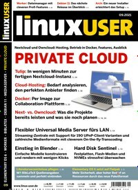 Titelbild der Ausgabe 9/2021 von LinuxUser. Diese Zeitschrift und viele weitere Computerzeitschriften, Tabletmagazine und Smartphonemagazine als Abo oder epaper bei United Kiosk online kaufen.