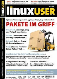 Titelbild der Ausgabe 11/2022 von LinuxUser. Diese Zeitschrift und viele weitere Computerzeitschriften, Tabletmagazine und Smartphonemagazine als Abo oder epaper bei United Kiosk online kaufen.