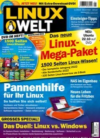 Titelbild der Ausgabe 1/2023 von LinuxWelt. Diese Zeitschrift und viele weitere Computerzeitschriften, Tabletmagazine und Smartphonemagazine als Abo oder epaper bei United Kiosk online kaufen.