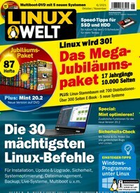 Titelbild der Ausgabe 6/2021 von LinuxWelt. Diese Zeitschrift und viele weitere Computerzeitschriften, Tabletmagazine und Smartphonemagazine als Abo oder epaper bei United Kiosk online kaufen.