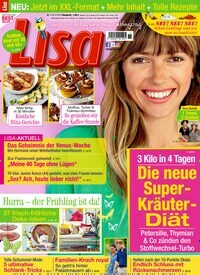 Titelbild der Ausgabe 11/2019 von Lisa. Diese Zeitschrift und viele weitere Frauenzeitschriften als Abo oder epaper bei United Kiosk online kaufen.