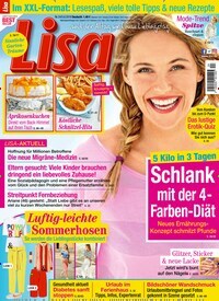 Titelbild der Ausgabe 24/2019 von Lisa. Diese Zeitschrift und viele weitere Frauenzeitschriften als Abo oder epaper bei United Kiosk online kaufen.