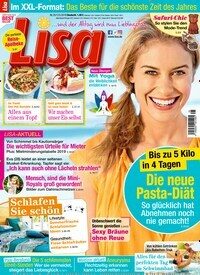 Titelbild der Ausgabe 25/2019 von Lisa. Diese Zeitschrift und viele weitere Frauenzeitschriften als Abo oder epaper bei United Kiosk online kaufen.