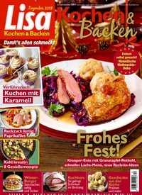Titelbild der Ausgabe 12/2018 von Lisa Kochen & Backen. Diese Zeitschrift und viele weitere Kochzeitschriften und Backzeitschriften als Abo oder epaper bei United Kiosk online kaufen.