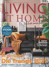 Titelbild der Ausgabe 1/2021 von Living at Home. Diese Zeitschrift und viele weitere Gartenzeitschriften und Wohnzeitschriften als Abo oder epaper bei United Kiosk online kaufen.