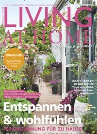 Titelbild der Ausgabe 8/2020 von Living at Home. Diese Zeitschrift und viele weitere Gartenzeitschriften und Wohnzeitschriften als Abo oder epaper bei United Kiosk online kaufen.