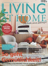 Titelbild der Ausgabe 10/2021 von Living at Home. Diese Zeitschrift und viele weitere Gartenzeitschriften und Wohnzeitschriften als Abo oder epaper bei United Kiosk online kaufen.
