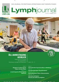 Titelbild der Ausgabe 1/2019 von Lymphjournal. Diese Zeitschrift und viele weitere Pflegezeitschriften und medizinische Fachzeitschriften als Abo oder epaper bei United Kiosk online kaufen.
