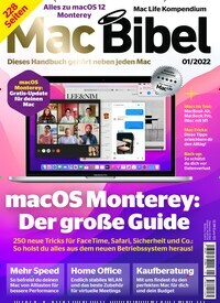 Titelbild der Ausgabe 1/2022 von Mac Bibel. Diese Zeitschrift und viele weitere Computerzeitschriften, Tabletmagazine und Smartphonemagazine als Abo oder epaper bei United Kiosk online kaufen.