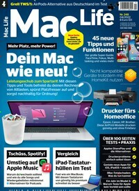 Titelbild der Ausgabe 4/2022 von Mac Life. Diese Zeitschrift und viele weitere Computerzeitschriften, Tabletmagazine und Smartphonemagazine als Abo oder epaper bei United Kiosk online kaufen.