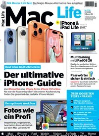 Titelbild der Ausgabe 11/2025 von Mac Life. Diese Zeitschrift und viele weitere Computerzeitschriften, Tabletmagazine und Smartphonemagazine als Abo oder epaper bei United Kiosk online kaufen.