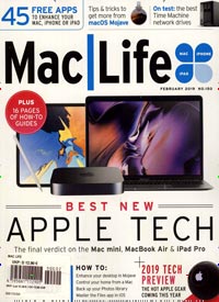 Titelbild der Ausgabe 2/2019 von Mac Life USA. Diese Zeitschrift und viele weitere Computerzeitschriften, Tabletmagazine und Smartphonemagazine als Abo oder epaper bei United Kiosk online kaufen.