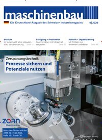 Titelbild der Ausgabe 4/2026 von maschinenbau. Diese Zeitschrift und viele weitere Industriemagazine und Handwerkmagazine als Abo oder epaper bei United Kiosk online kaufen.