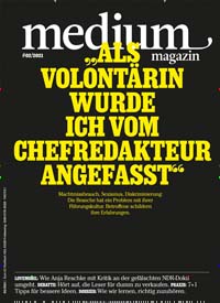 Titelbild der Ausgabe 2/2021 von Medium Magazin. Diese Zeitschrift und viele weitere Logistikmagazine und Medienmagazine als Abo oder epaper bei United Kiosk online kaufen.