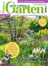 Titelbild der Ausgabe 5/2019 von Mein schöner Garten. Diese Zeitschrift und viele weitere Gartenzeitschriften und Wohnzeitschriften als Abo oder epaper bei United Kiosk online kaufen.