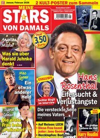 Titelbild der Ausgabe 1/2026 von Meine Stars von damals. Diese Zeitschrift und viele weitere Frauenzeitschriften als Abo oder epaper bei United Kiosk online kaufen.