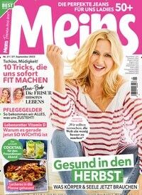 Titelbild der Ausgabe 21/2023 von Meins. Diese Zeitschrift und viele weitere Frauenzeitschriften als Abo oder epaper bei United Kiosk online kaufen.
