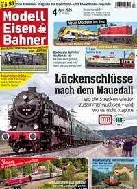 Titelbild der Ausgabe 4/2026 von Modelleisenbahner. Diese Zeitschrift und viele weitere Reisemagazine, Freizeitmagazine und Wissensmagazine als Abo oder epaper bei United Kiosk online kaufen.