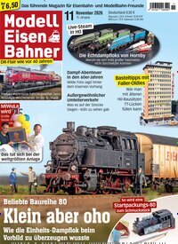 Titelbild der Ausgabe 11/2026 von Modelleisenbahner. Diese Zeitschrift und viele weitere Reisemagazine, Freizeitmagazine und Wissensmagazine als Abo oder epaper bei United Kiosk online kaufen.