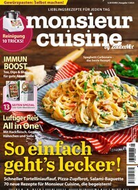 Titelbild der Ausgabe 1/2023 von monsieur cuisine by Mein Zaubertopf. Diese Zeitschrift und viele weitere Kochzeitschriften und Backzeitschriften als Abo oder epaper bei United Kiosk online kaufen.
