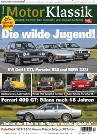 Titelbild der Ausgabe 12/2023 von Motor Klassik. Diese Zeitschrift und viele weitere Automagazine und Motorradzeitschriften als Abo oder epaper bei United Kiosk online kaufen.