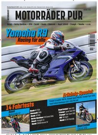 Titelbild der Ausgabe 1/2025 von Motorräder PUR. Diese Zeitschrift und viele weitere Automagazine und Motorradzeitschriften als Abo oder epaper bei United Kiosk online kaufen.