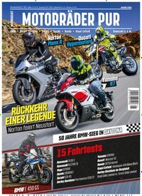 Titelbild der Ausgabe 1/2026 von Motorräder PUR. Diese Zeitschrift und viele weitere Automagazine und Motorradzeitschriften als Abo oder epaper bei United Kiosk online kaufen.
