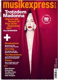 Titelbild der Ausgabe 7/2019 von musikexpress. Diese Zeitschrift und viele weitere Reisemagazine, Freizeitmagazine und Wissensmagazine als Abo oder epaper bei United Kiosk online kaufen.