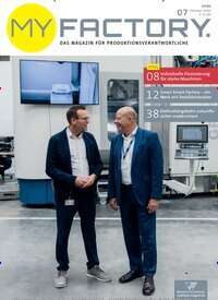 Titelbild der Ausgabe 7/2026 von Myfactory. Diese Zeitschrift und viele weitere Industriemagazine und Handwerkmagazine als Abo oder epaper bei United Kiosk online kaufen.