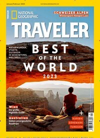 Titelbild der Ausgabe 1/2023 von National Geographic Traveler. Diese Zeitschrift und viele weitere Reisemagazine, Freizeitmagazine und Wissensmagazine als Abo oder epaper bei United Kiosk online kaufen.
