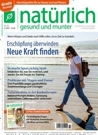 Titelbild der Ausgabe 3/2019 von natürlich gesund und munter. Diese Zeitschrift und viele weitere Elternzeitschriften und Tierzeitschriften als Abo oder epaper bei United Kiosk online kaufen.