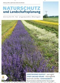 Titelbild der Ausgabe 4/2022 von Naturschutz und Landschaftsplanung. Diese Zeitschrift und viele weitere Naturzeitschriften, Landwirtschaftszeitungen und Umweltmagazine als Abo oder epaper bei United Kiosk online kaufen.