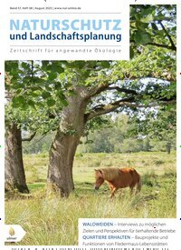 Titelbild der Ausgabe 8/2025 von Naturschutz und Landschaftsplanung. Diese Zeitschrift und viele weitere Naturzeitschriften, Landwirtschaftszeitungen und Umweltmagazine als Abo oder epaper bei United Kiosk online kaufen.