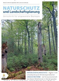 Titelbild der Ausgabe 9/2025 von Naturschutz und Landschaftsplanung. Diese Zeitschrift und viele weitere Naturzeitschriften, Landwirtschaftszeitungen und Umweltmagazine als Abo oder epaper bei United Kiosk online kaufen.