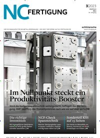 Titelbild der Ausgabe 3/2023 von NC-Fertigung. Diese Zeitschrift und viele weitere Industriemagazine und Handwerkmagazine als Abo oder epaper bei United Kiosk online kaufen.