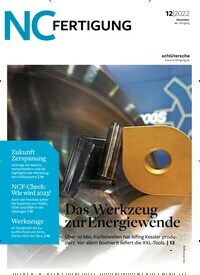 Titelbild der Ausgabe 12/2022 von NC-Fertigung. Diese Zeitschrift und viele weitere Industriemagazine und Handwerkmagazine als Abo oder epaper bei United Kiosk online kaufen.