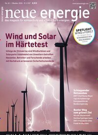 Titelbild der Ausgabe 10/2026 von neue energie. Diese Zeitschrift und viele weitere Wirtschaftsmagazine und Politikmagazine als Abo oder epaper bei United Kiosk online kaufen.