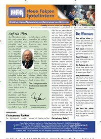 Titelbild der Ausgabe 11/2023 von Neue Fakten hotelintern. Diese Zeitschrift und viele weitere Gastronomiezeitschriften, Fashionmagazine, Beautymagazine als Abo oder epaper bei United Kiosk online kaufen.