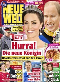 Titelbild der Ausgabe 1/2023 von Neue Welt. Diese Zeitschrift und viele weitere Frauenzeitschriften als Abo oder epaper bei United Kiosk online kaufen.