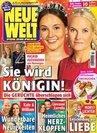 Titelbild der Ausgabe 32/2026 von Neue Welt. Diese Zeitschrift und viele weitere Frauenzeitschriften als Abo oder epaper bei United Kiosk online kaufen.