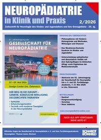 Titelbild der Ausgabe 2/2026 von Neuropädiatrie in Klinik und Praxis. Diese Zeitschrift und viele weitere Pflegezeitschriften und medizinische Fachzeitschriften als Abo oder epaper bei United Kiosk online kaufen.