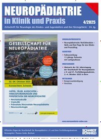 Titelbild der Ausgabe 4/2025 von Neuropädiatrie in Klinik und Praxis. Diese Zeitschrift und viele weitere Pflegezeitschriften und medizinische Fachzeitschriften als Abo oder epaper bei United Kiosk online kaufen.